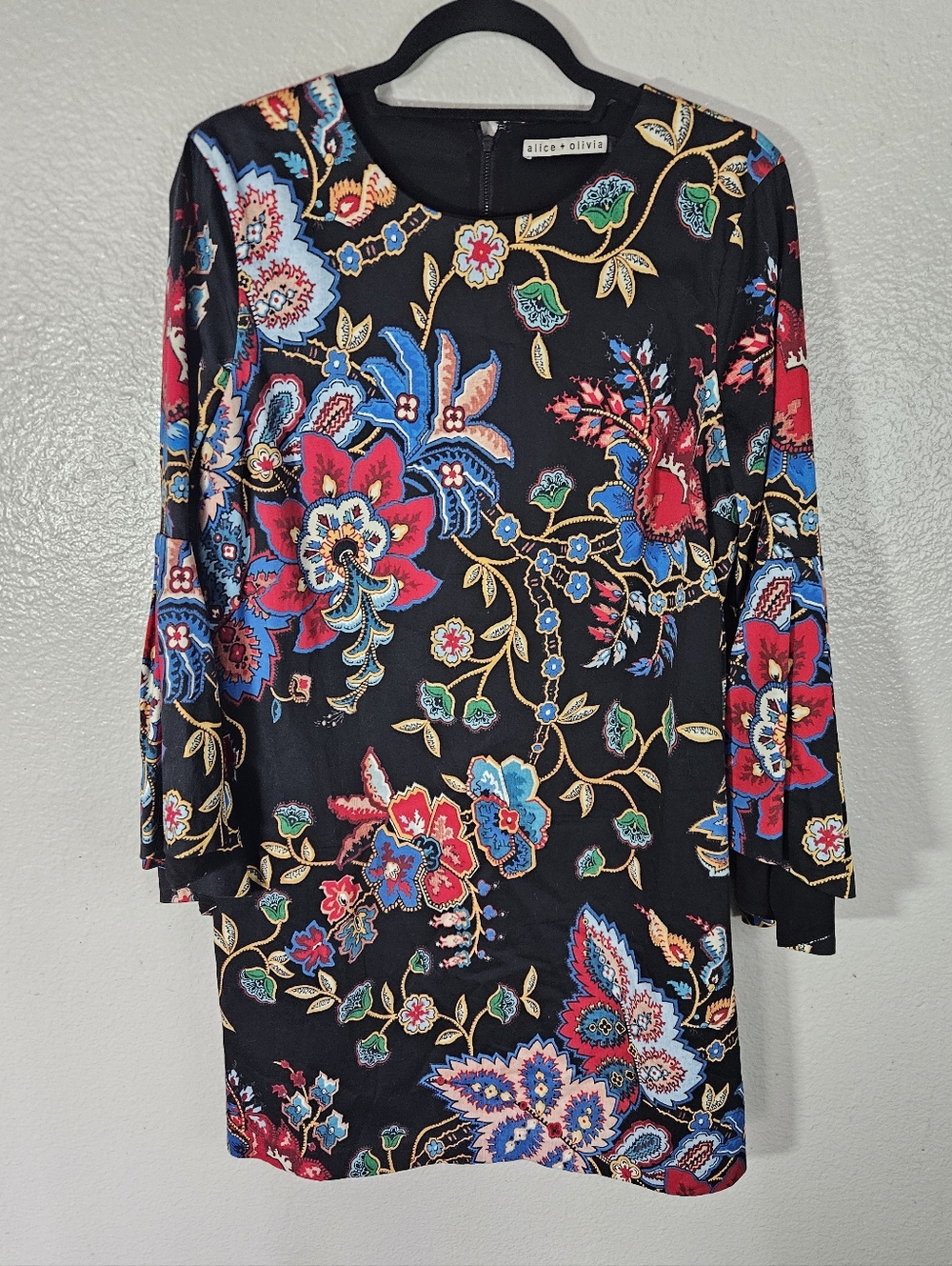 Alice + Olivia Thym Trumpet Sleeve Tunic Dress Size 12 - Picture 5 of 16